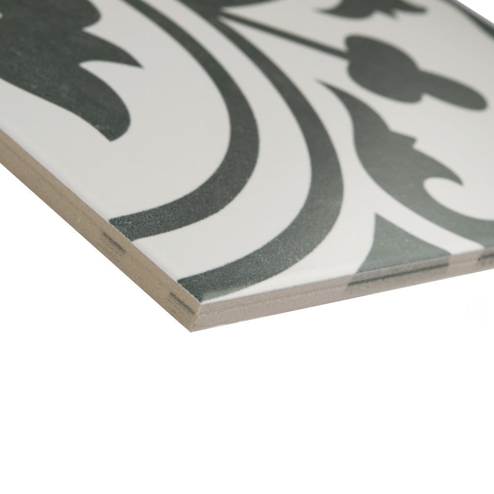 Merola Tile Arte White Encaustic 9-3/4 in. x 9-3/4 in. Porcelain Floor and Wall Tile (11.11 sq. ft. / case)