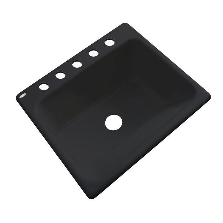 Kensington Drop-In Acrylic 25 in. 5-Hole Single Bowl Utility Sink in Black