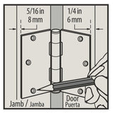4 in. Satin Nickel 5/8 in. Radius Door Hinge