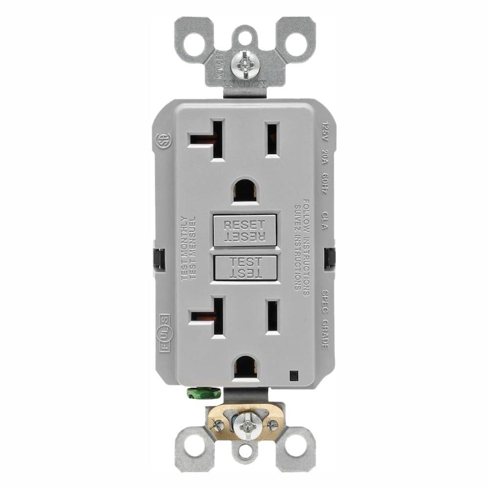 20 Amp Self-Test SmartlockPro Slim Duplex GFCI Outlet, White - Super Arbor