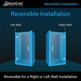 DreamLine Unidoor 24 in. W x 72 in. H Frameless Hinged Shower Door in Brushed Nickel