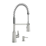 Moen Edwyn Spot Resist Stainless 1-Handle Deck Mount Pull-Down Handle/Lever Commercial/Residential Kitchen Faucet (Deck Plate Included)