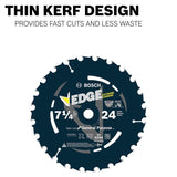 Bosch Edge 7-1/4-in 24-Tooth Tungsten Carbide-Tipped Steel Circular Saw Blade