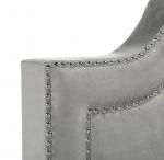 Safavieh Theron Light Beige/Silver Nailheads Queen Upholstered Bed