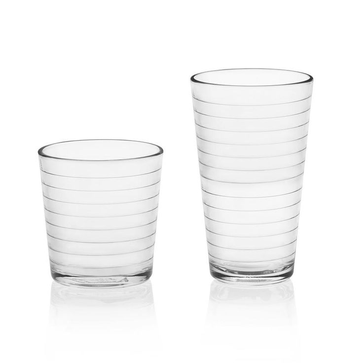 Hoops 16-Piece Glass Tumbler Set