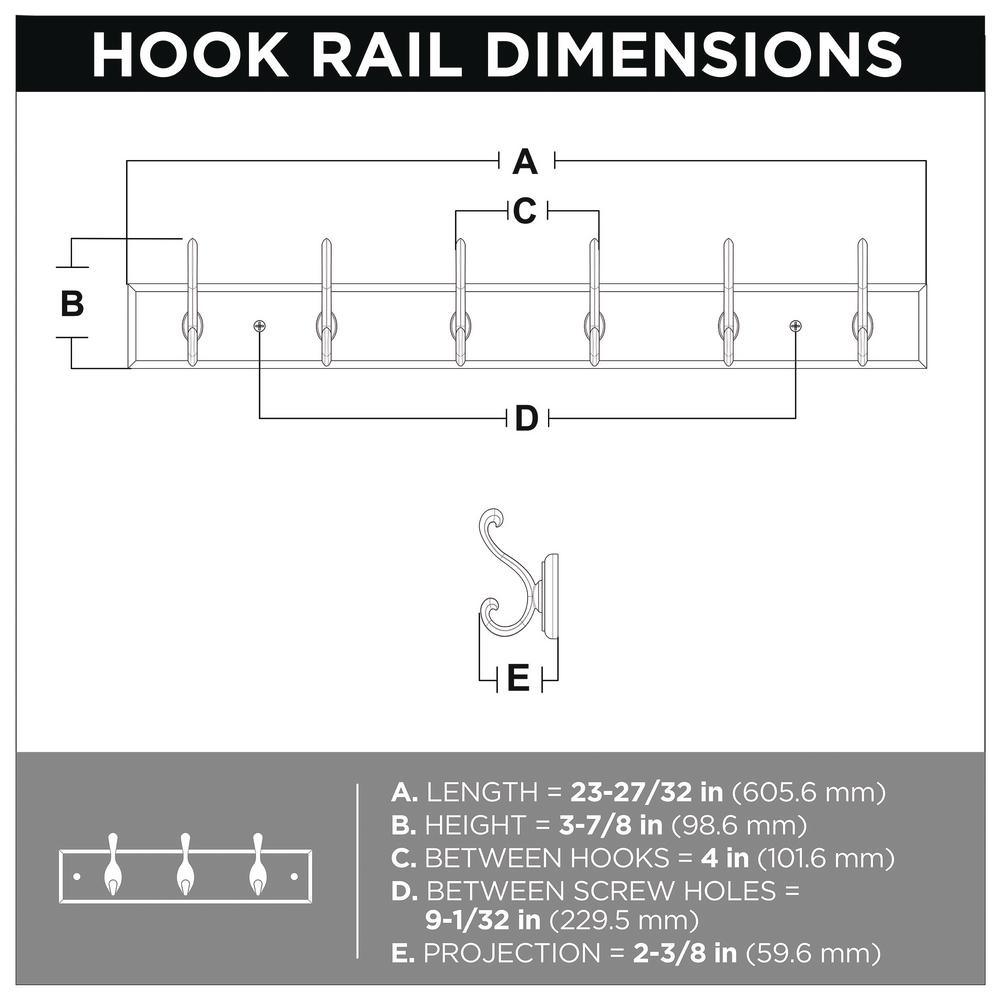 Scroll 24 in. Cocoa and Soft Iron Hook Rack - Super Arbor