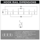 Scroll 24 in. Cocoa and Soft Iron Hook Rack - Super Arbor