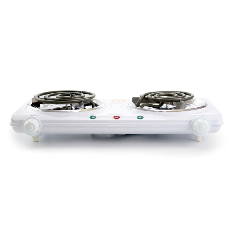 2-Burner 9 in. White Electric Countertop Hot Plate
