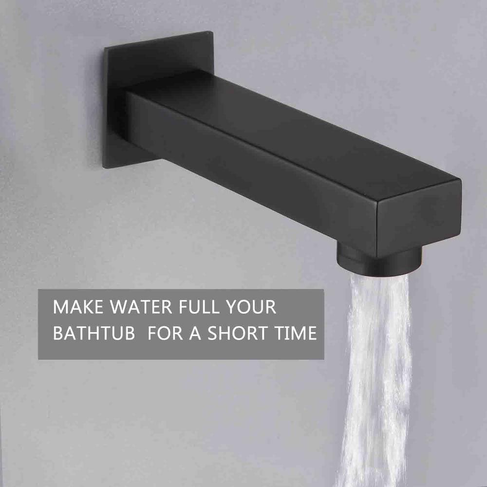 Shower System Wall Mounted with 12 in. Square Rainfall Shower head and Handheld Shower Head Set, Matte Black - Super Arbor