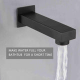 Shower System Wall Mounted with 12 in. Square Rainfall Shower head and Handheld Shower Head Set, Matte Black - Super Arbor