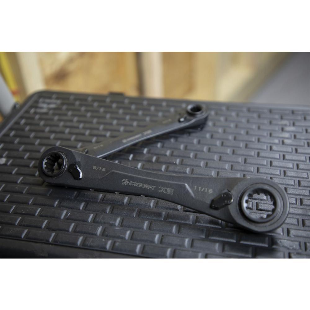 X6 4-in-1 Black Oxide Spline Ratcheting SAE Wrench Set (2-Piece) - Super Arbor