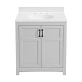 Style Selections Lowry 31-in Light Gray Single Sink Bathroom Vanity with White Acrylic Top