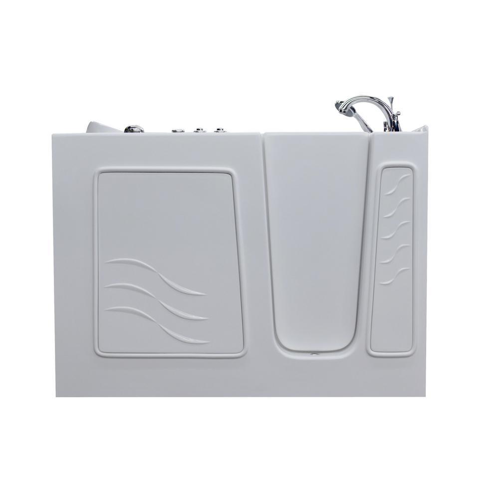 52.8 in. Walk-In Whirlpool Bathtub in White with 1.28 GPF Single Flush Toilet - Super Arbor