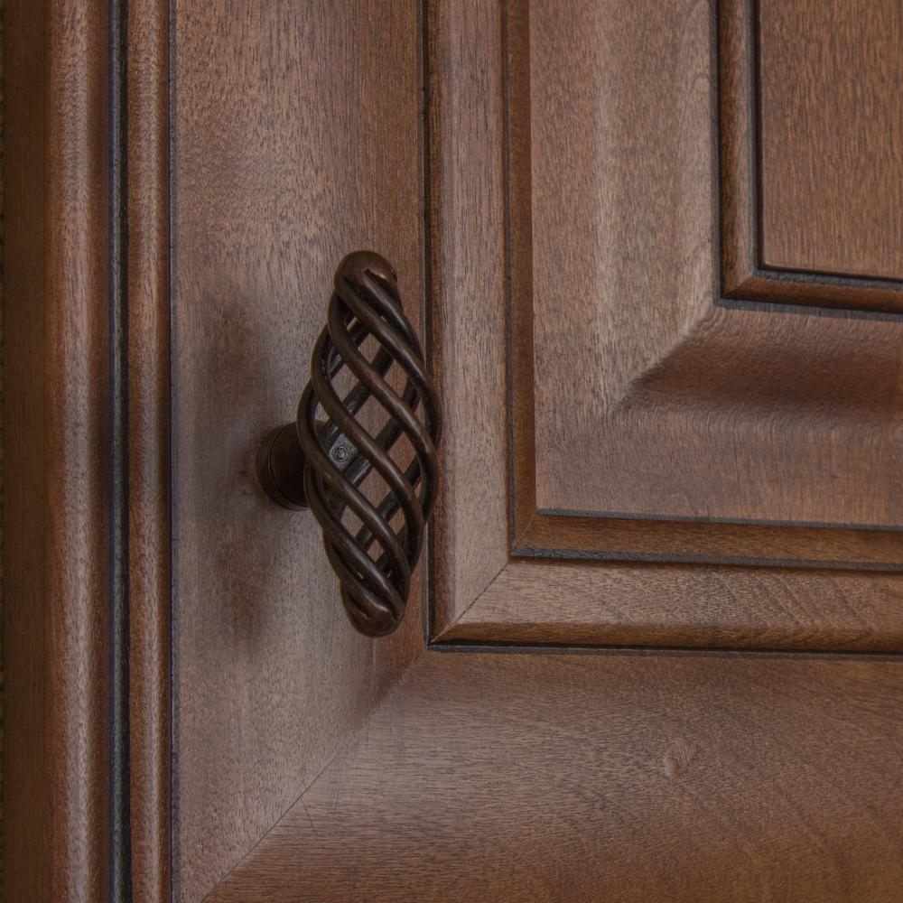 2 in. Long Rustic Bronze Oval Birdcage Cabinet Knobs (10-Pack) - Super Arbor