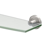 Latitude II 20 in. W Minimalist Glass Shelf in Satin Nickel - Super Arbor