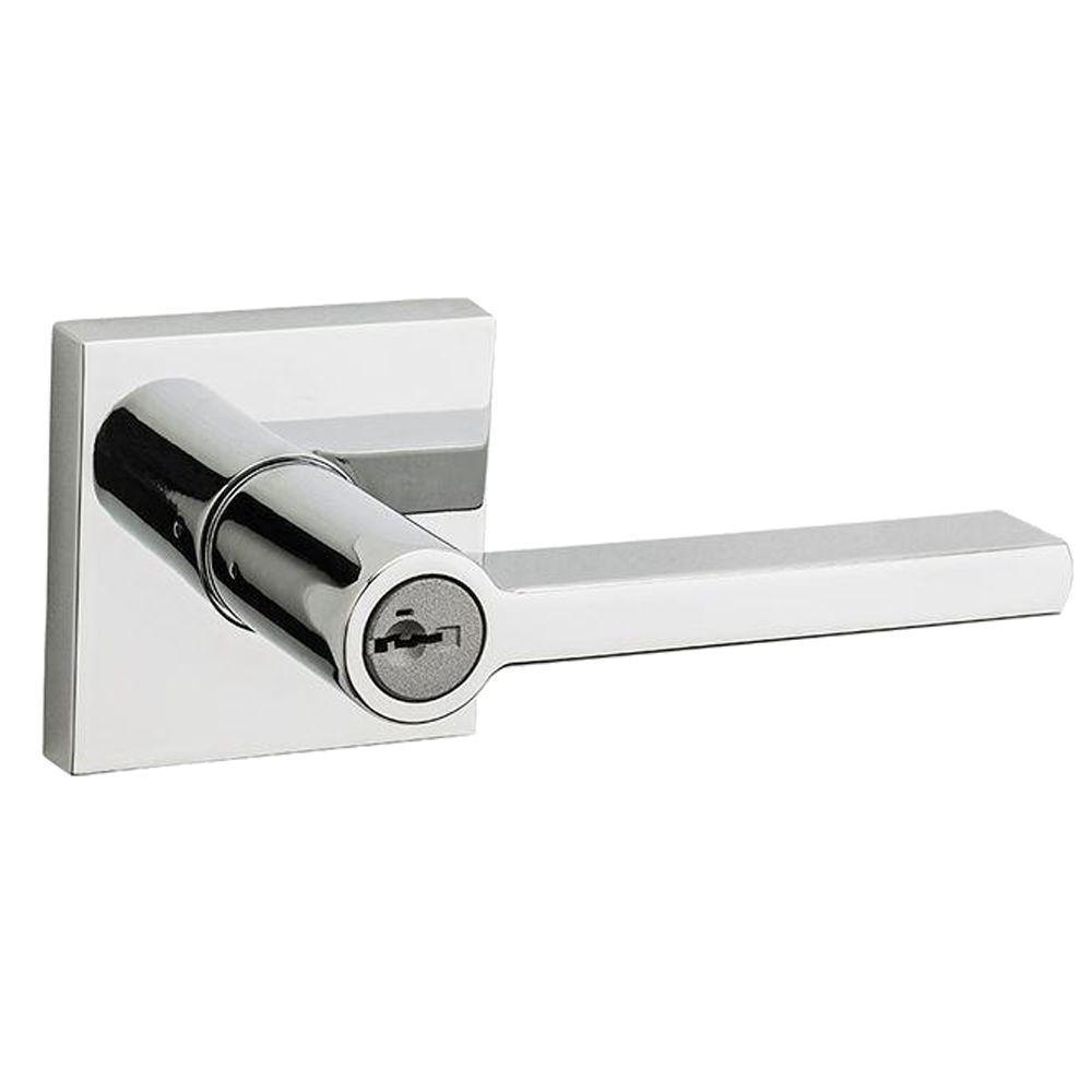 Halifax Square Matte Black Keyed Entry Door Lever - Super Arbor