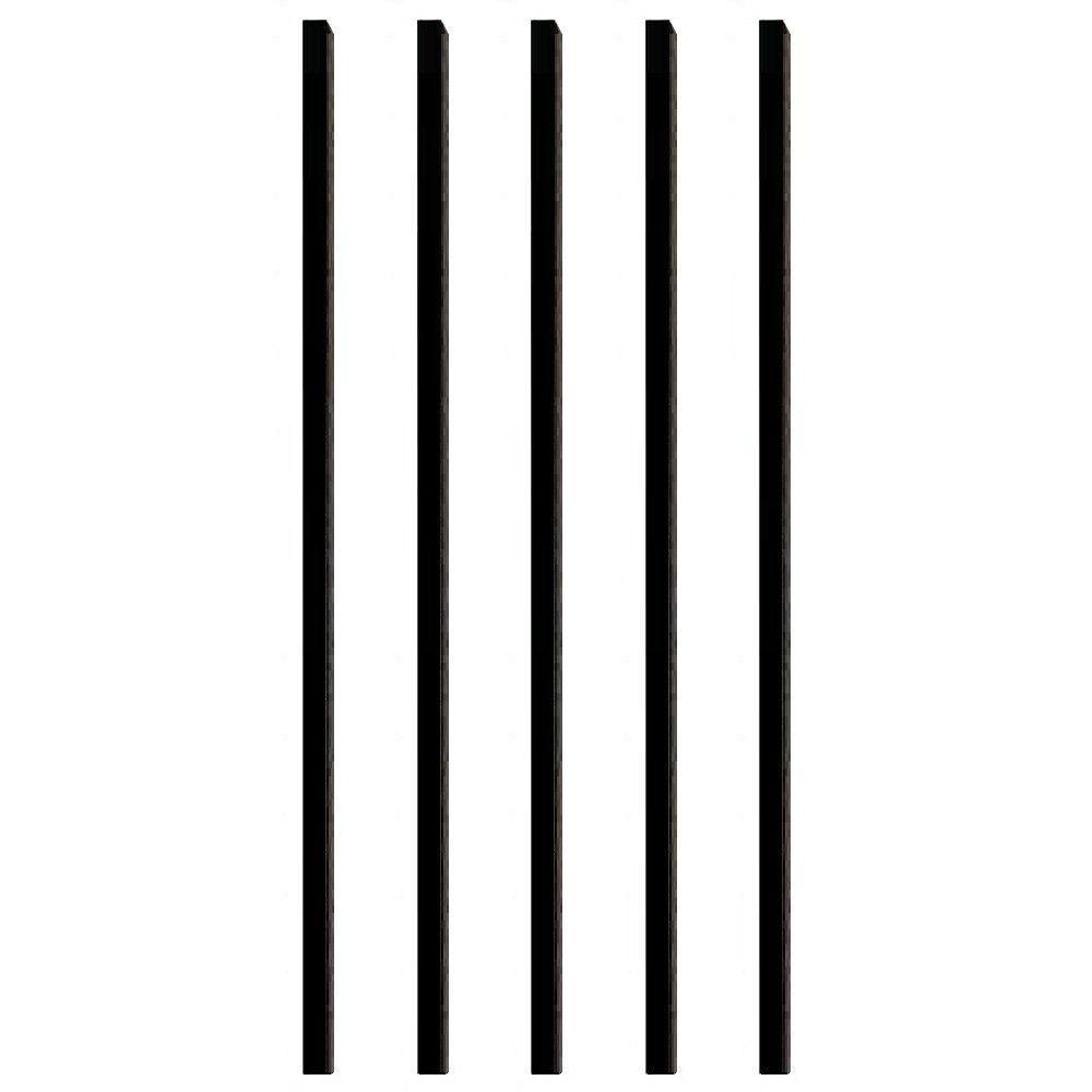 26 in. x 3/4 in. Black Aluminum Square Deck Railing Baluster (5-Pack) - Super Arbor