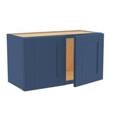 Home Decorators Collection Washington Vessel Blue Plywood Shaker Assembled Wall Kitchen Cabinet Soft Close 24 W in. 24 D in. 15 in. H