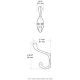 3-1/2 in. Satin Nickel Heavy Duty Coat Hook (3-Pack)