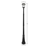 Victorian Bulb Series Single Black Integrated LED Outdoor Solar Lamp Post Light with GS Solar LED Light Bulb