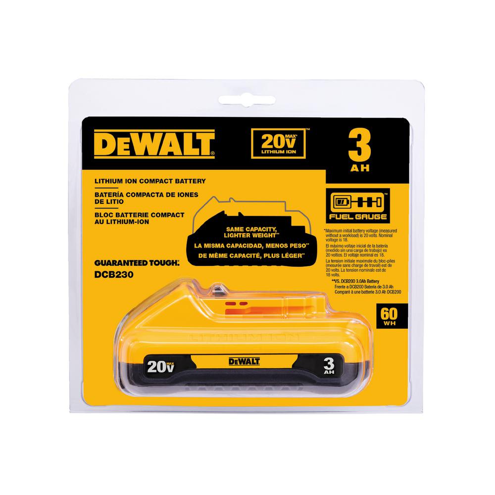 20-Volt MAX Compact Lithium-Ion 3.0Ah Battery Pack