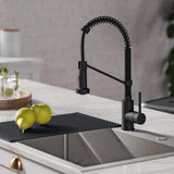 Loften All-in-One Dual Mount Drop-In Stainless Steel 33in. Single Bowl Kitchen Sink with Pull Down Faucet in Matte Black - Super Arbor