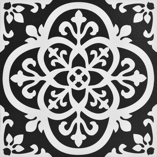 FloorPops Black 12-in x 12-in Water-Resistant Peel and Stick Vinyl Tile Flooring, 20-sq ft Coverage