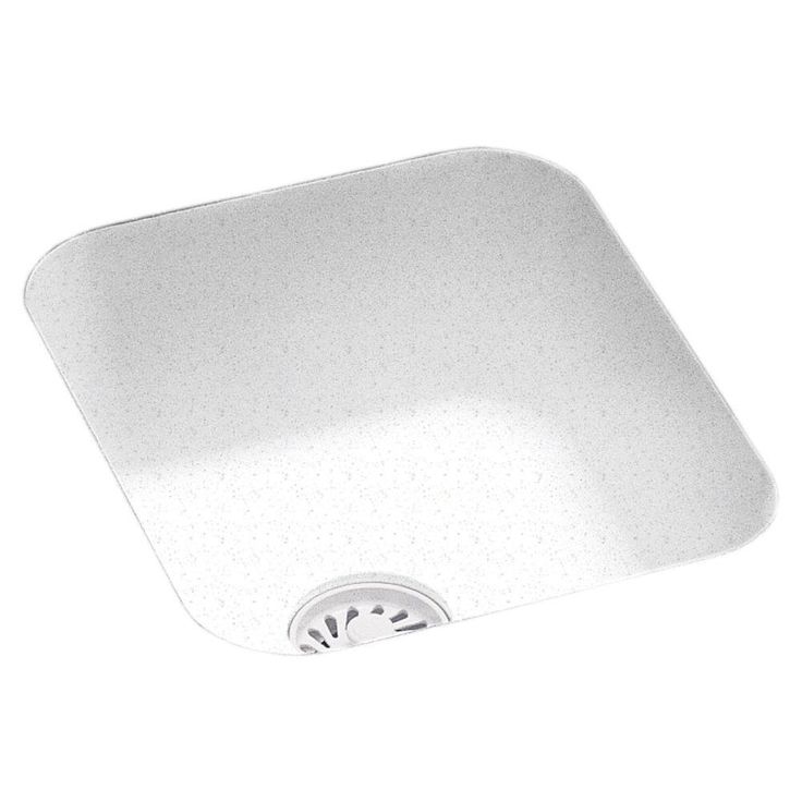 Undermount Solid Surface 13.4 in. 0-Hole Single Bowl Bar Sink in Black Galaxy