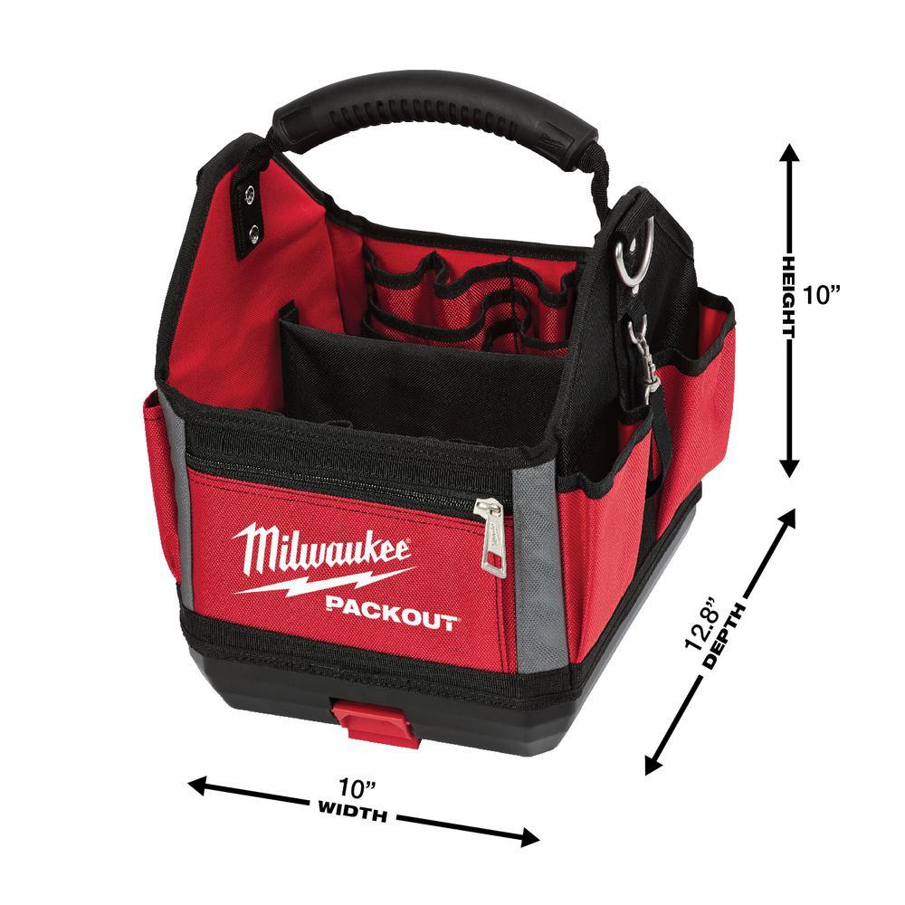 10 in. PACKOUT Tote with 25 ft. x 1.2 in. Compact Wide Blade Tape Measure (2-Pack) - Super Arbor