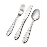 Lace Frosted 54-Piece 18/0 Stainless Steel Flatware Set with Wood Caddy (Service for 8)