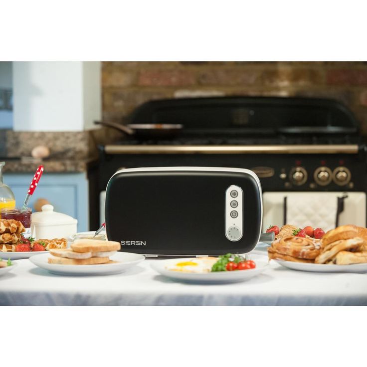 Seren 2-Slice Black Long Slot Toaster