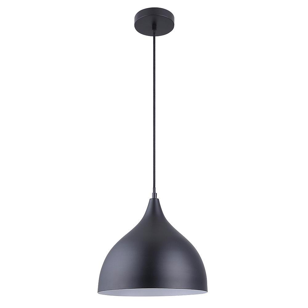 11 in. Black Integrated LED Pendant with Metal Shade - Super Arbor