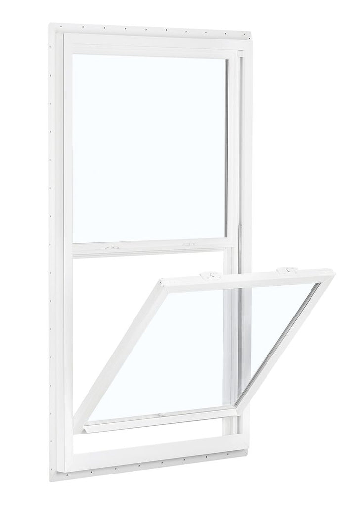 RELIABILT 150 Series New Construction 27-1/2-in x 37-1/2-in x 3-1/4-in Jamb White Vinyl Dual-pane Single Hung Window Half Screen Included