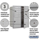 3700 Horizontal Series 9-Compartment with 2-Parcel Locker Recessed Mount Mailbox - Super Arbor