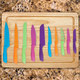 10-Piece Colorful Stainless Steel Culinary Knife Set with Magnetic Bar