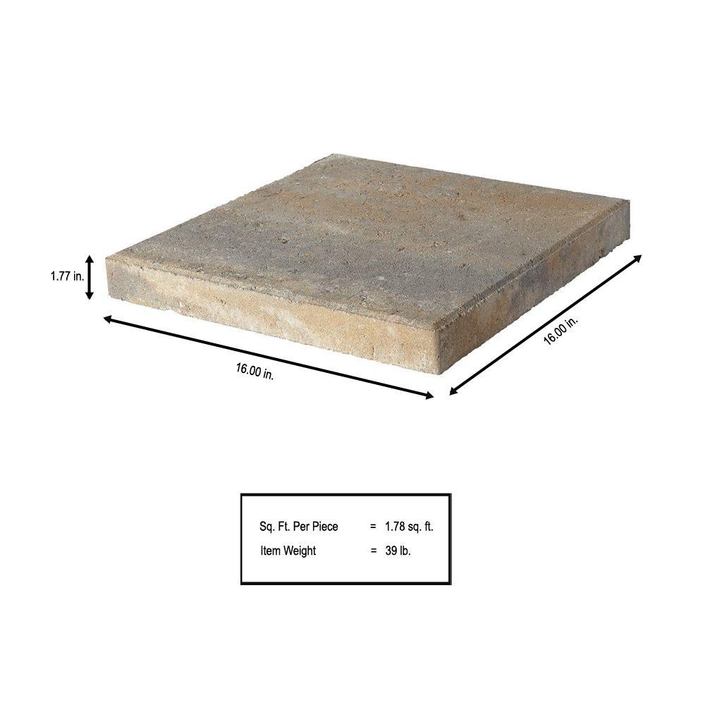 16 in. x 16 in. x 1.75 in. Yukon Square Concrete Step Stone - Super Arbor
