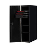 19 in. 3-Drawer Side Locker Tool Chest in Black with Red Handles and Trim - Super Arbor