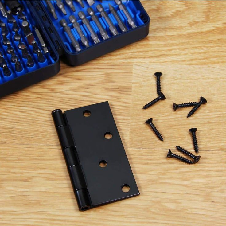 4 in. Square Corner Matte Black Door Hinge (24-Pack)