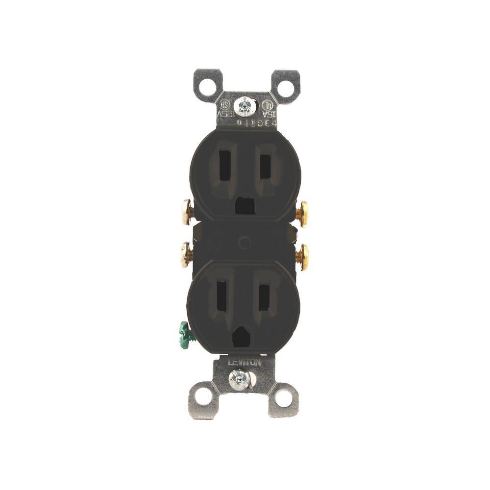 15 Amp Residential Grade Grounding Duplex Outlet, Ivory - Super Arbor