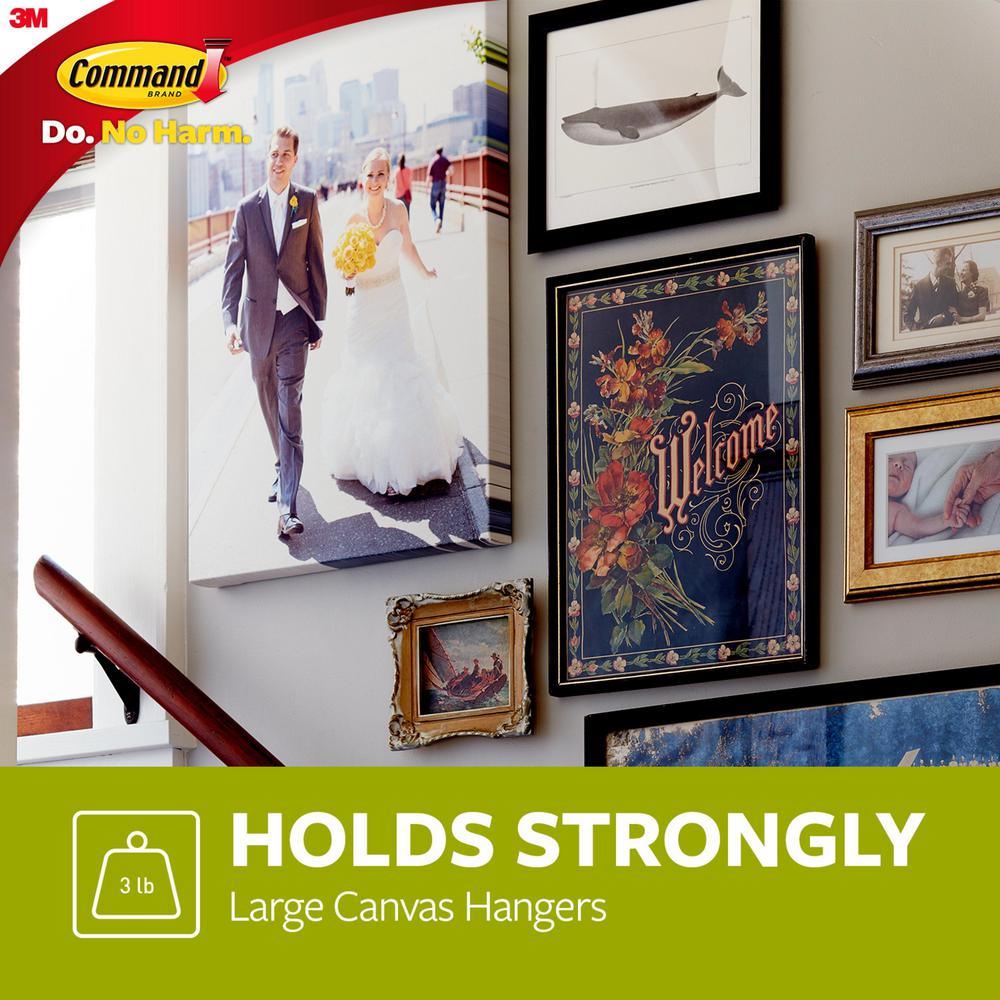 Large White Canvas Picture Hanger (1-Canvas Hanger) (2-Adhesive Strips) - Super Arbor