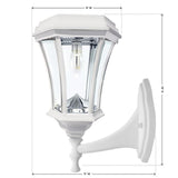 Victorian Bulb Series Single White Integrated LED Outdoor Solar Lamp Post Light with 3-Mounting Options