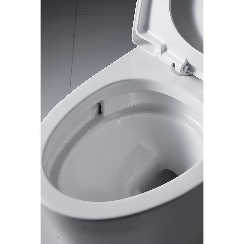 0.8 GPF/1.28 GPF Dual Bowl Flush Elongated Toilet Including Toilet Bowl Only Seat in White