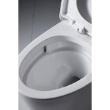 0.8 GPF/1.28 GPF Dual Bowl Flush Elongated Toilet Including Toilet Bowl Only Seat in White