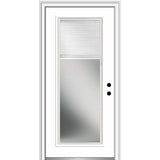 36 in. x 80 in. Internal Blinds Left-Hand Inswing Full Lite Clear Primed Steel Prehung Front Door - Super Arbor
