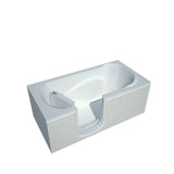 5 ft. Walk-in Non-Whirlpool Bathtub with 6 in. Tile Easy Up Adhesive Wall Surround in White - Super Arbor
