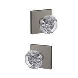 Schlage Custom Alexandria Glass Door Knob with Collins Trim – Matte Black, Combined Interior