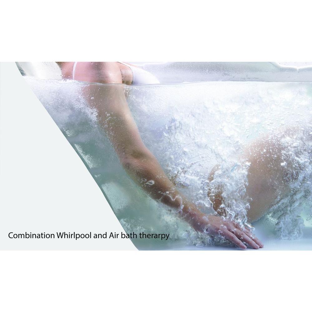 Riviera Motif 72 in. Acrylic Center Drain Rectangular Drop-in Air Bath/ Whirlpool Bathtub with Heater in White - Super Arbor