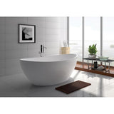 71 in. Stone Resin Flatbottom Freestanding Non-Whirlpool Bathtub in White Matt - Super Arbor
