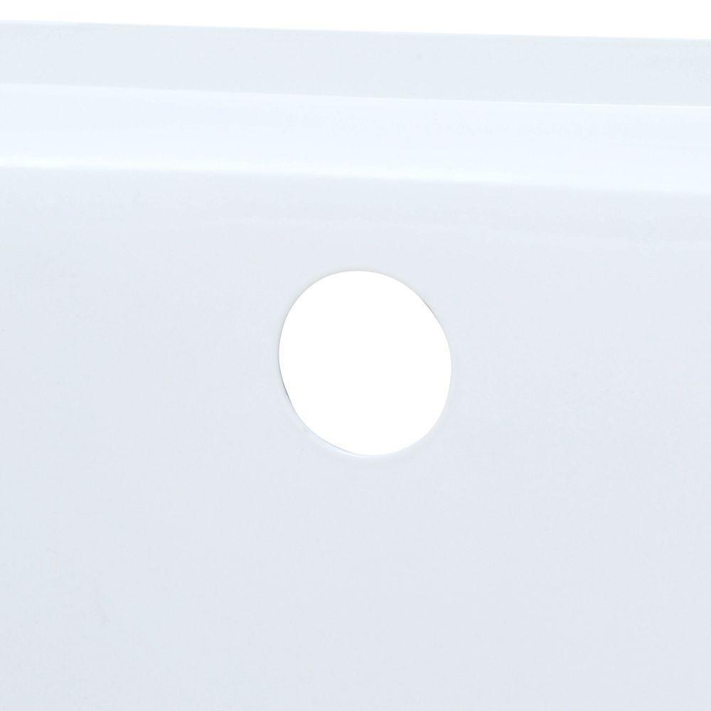 Cambridge 60 in. Left Drain Rectangular Apron Front Bathtub in White - Super Arbor