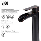 VIGO Glass Vessel Bathroom Sink in Russet and Niko Faucet Set in Antique Rubbed Bronze